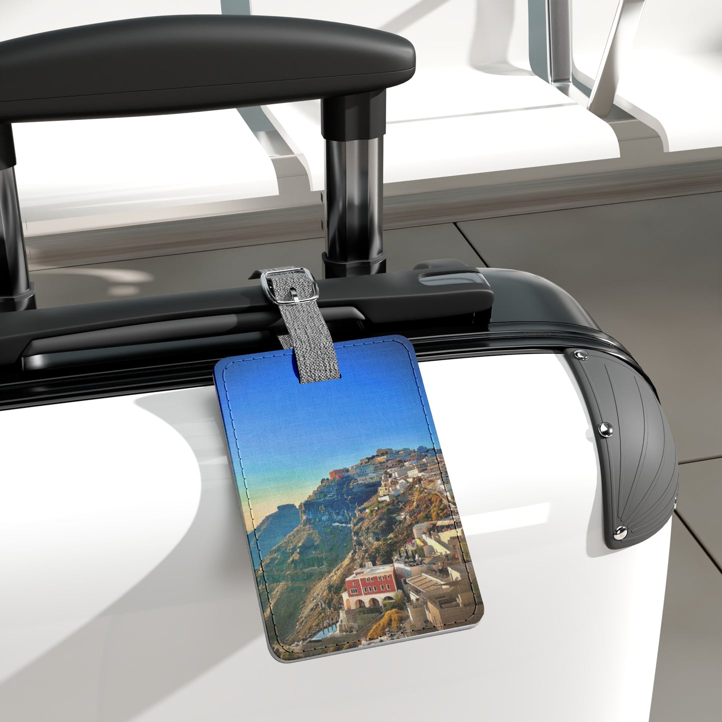 "Santorini" (Saffiano Polyester Luggage Tag)