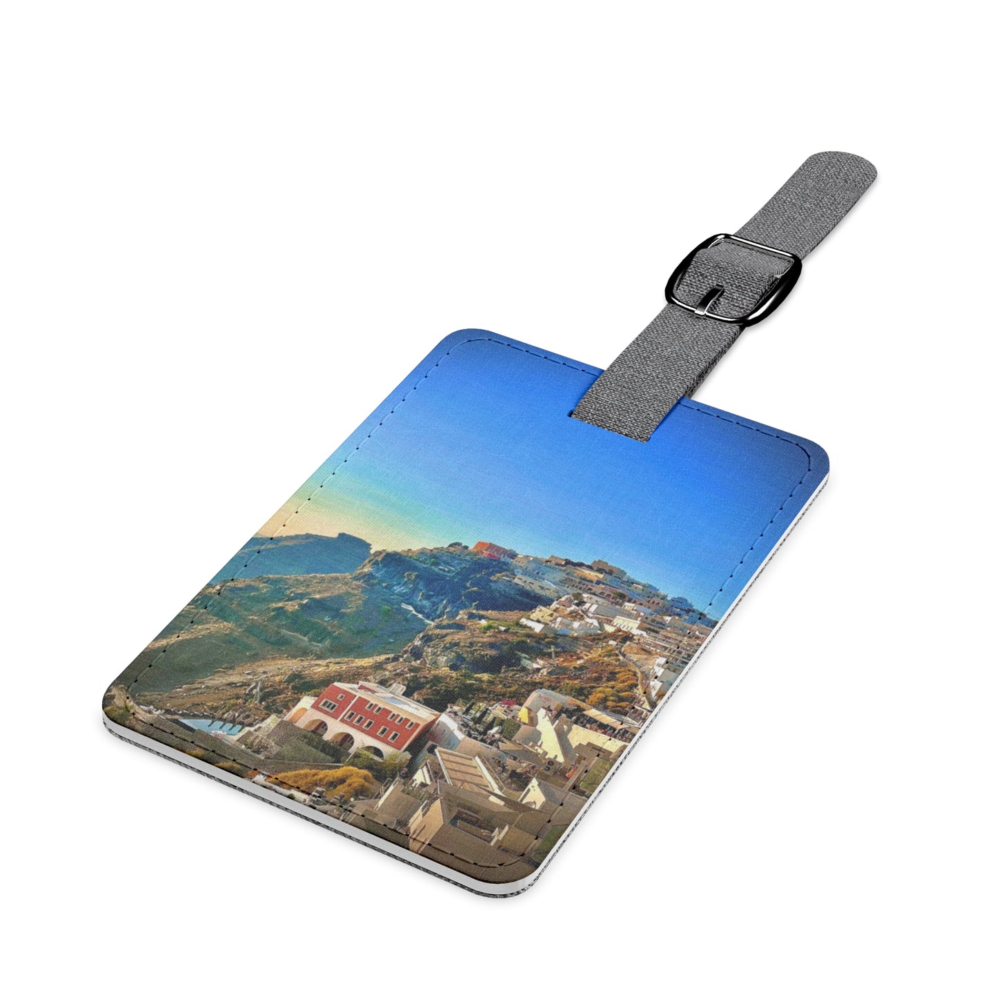 "Santorini" (Saffiano Polyester Luggage Tag)